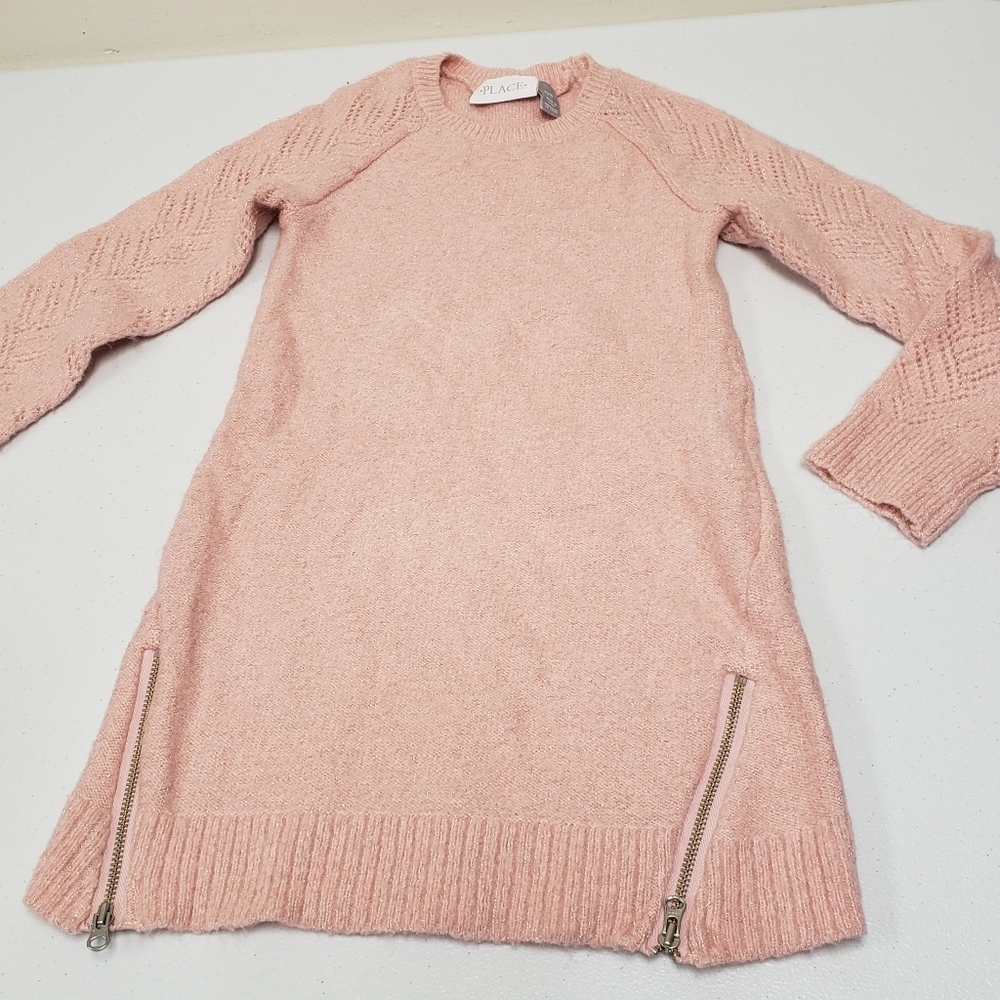 Children's Place Girls Pink Sparkle Sweater Dress Size 5/6